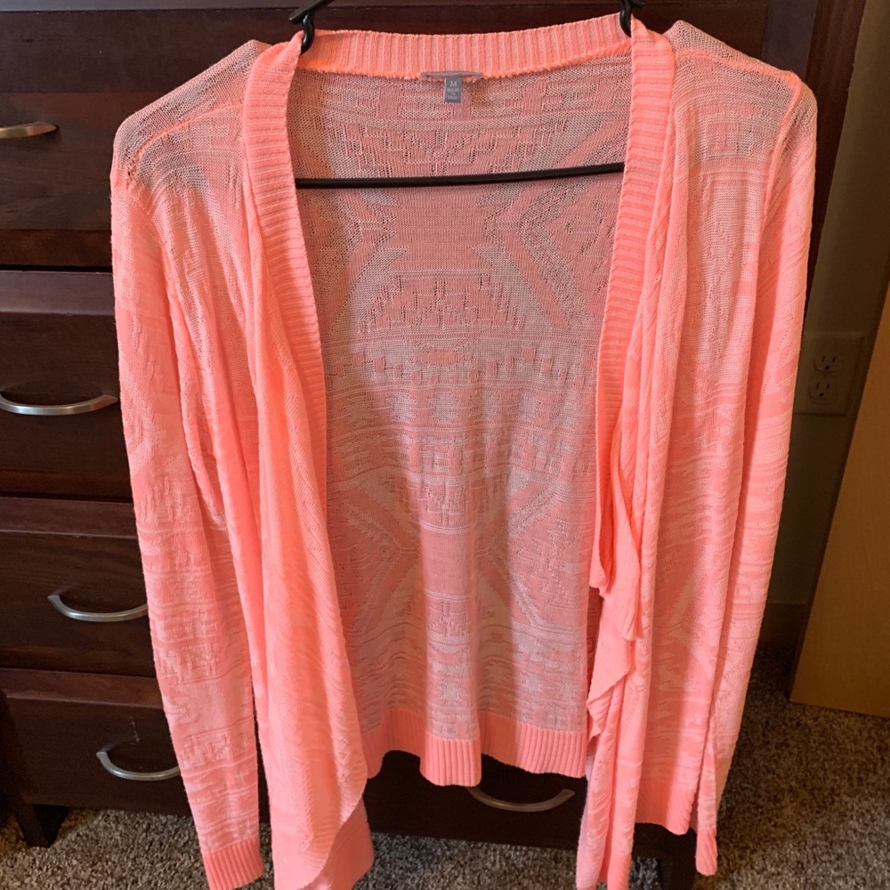 Peach, Lightweight, Aztec print cardigan